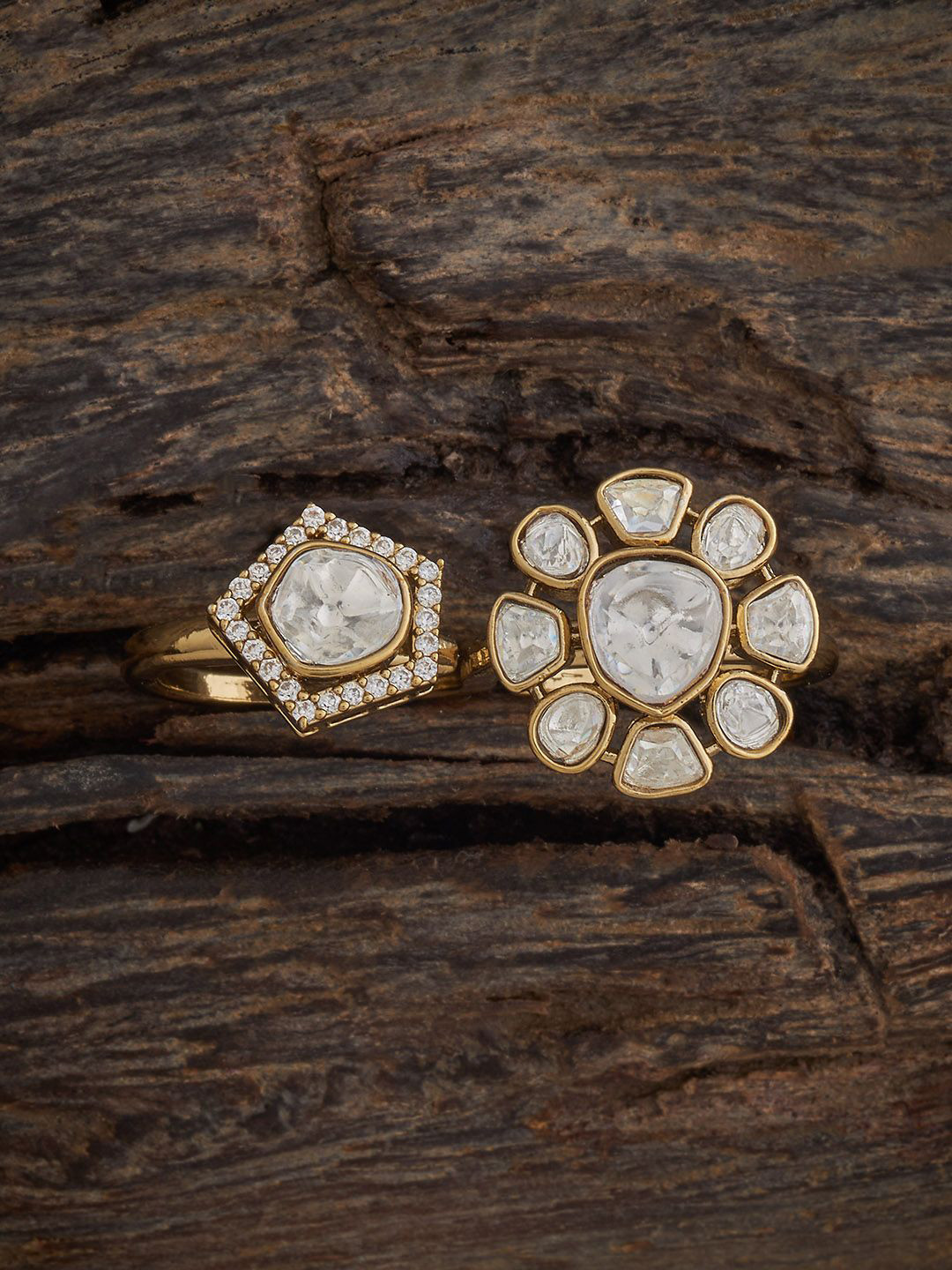 

Kushal's Fashion Jewellery Victorian-Plated Kundan-Studded Adjustable Finger Ring, Gold