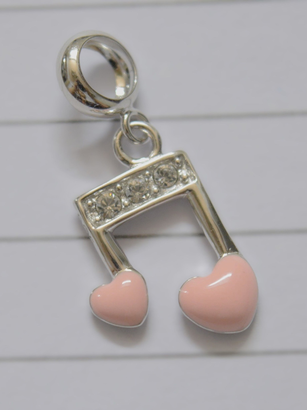 

Luxevogue 925 Sterling Silver Rhodium-Plated Musical Note Heart Charm Pendant