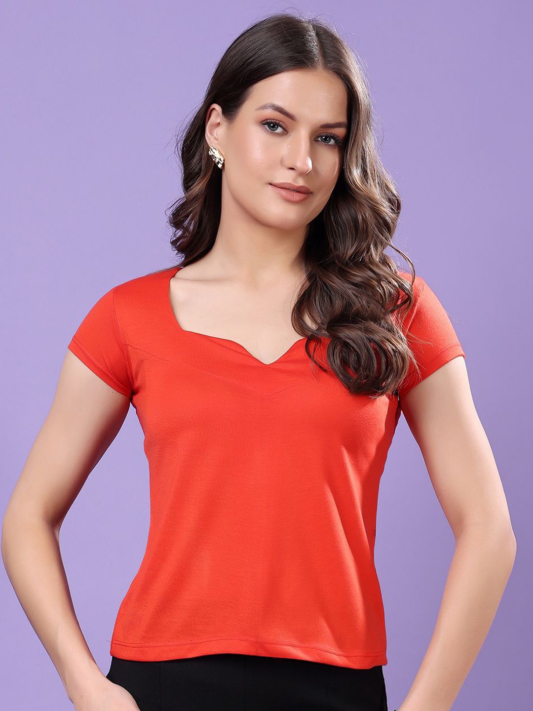 

SCORPIUS Women Cotton Top, Red