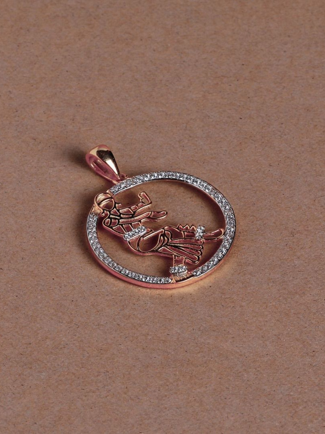

Luxevogue 927 Sterling Silver Rose Gold-Plated CZ-Stone Studded Dancer Girl Pendant