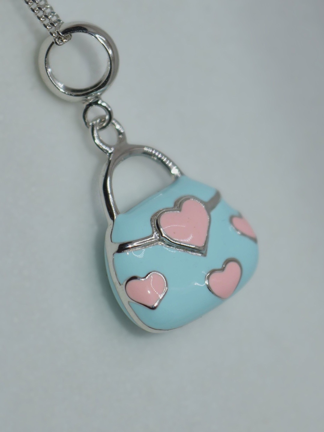 

Luxevogue 925 Sterling Silver Rhodium-Plated Adorable Handbag Charm Pendant