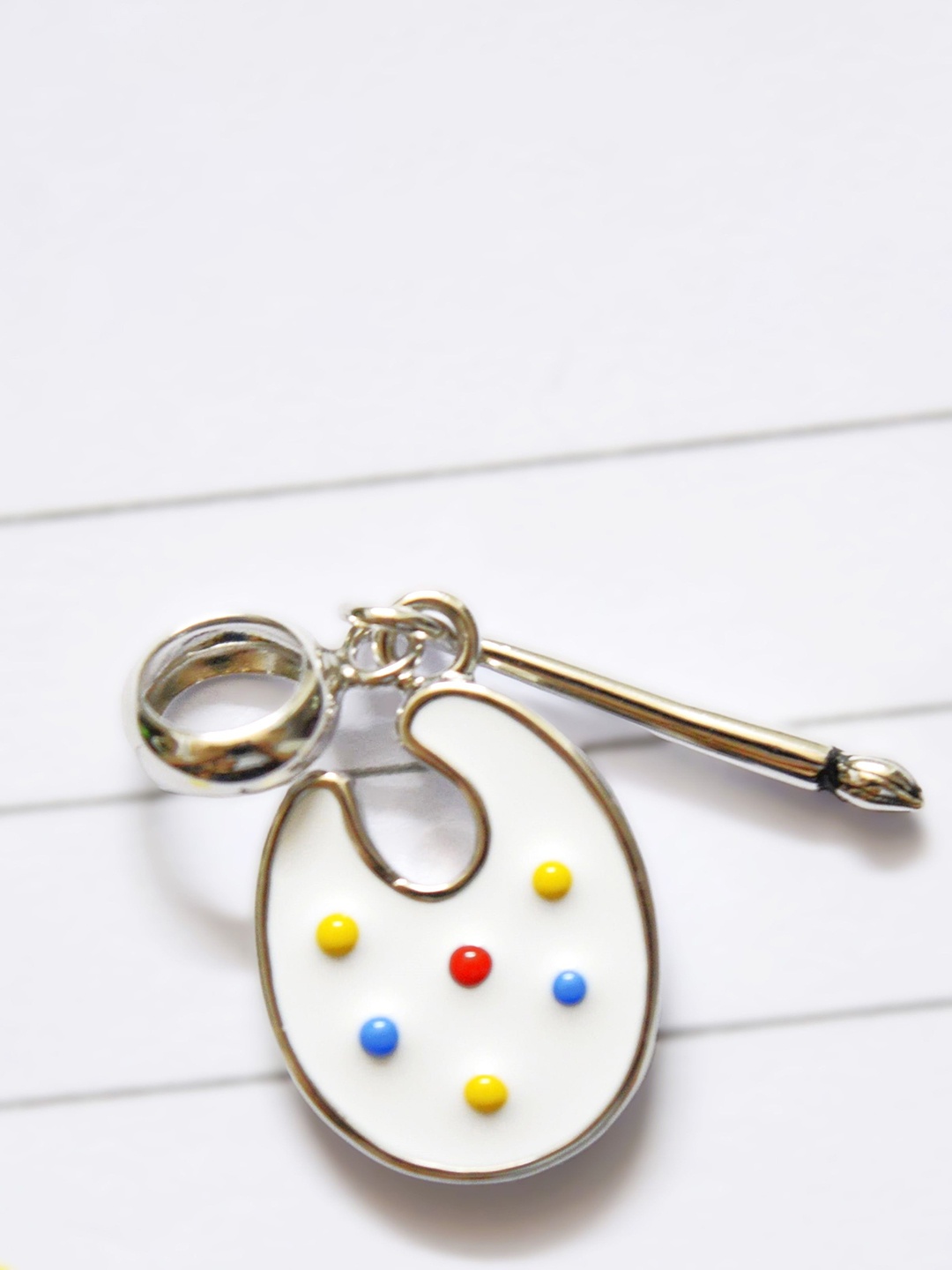 

Luxevogue Girls 925 Sterling Silver Rhodium-Plated Artistic Palette Charm Pendant
