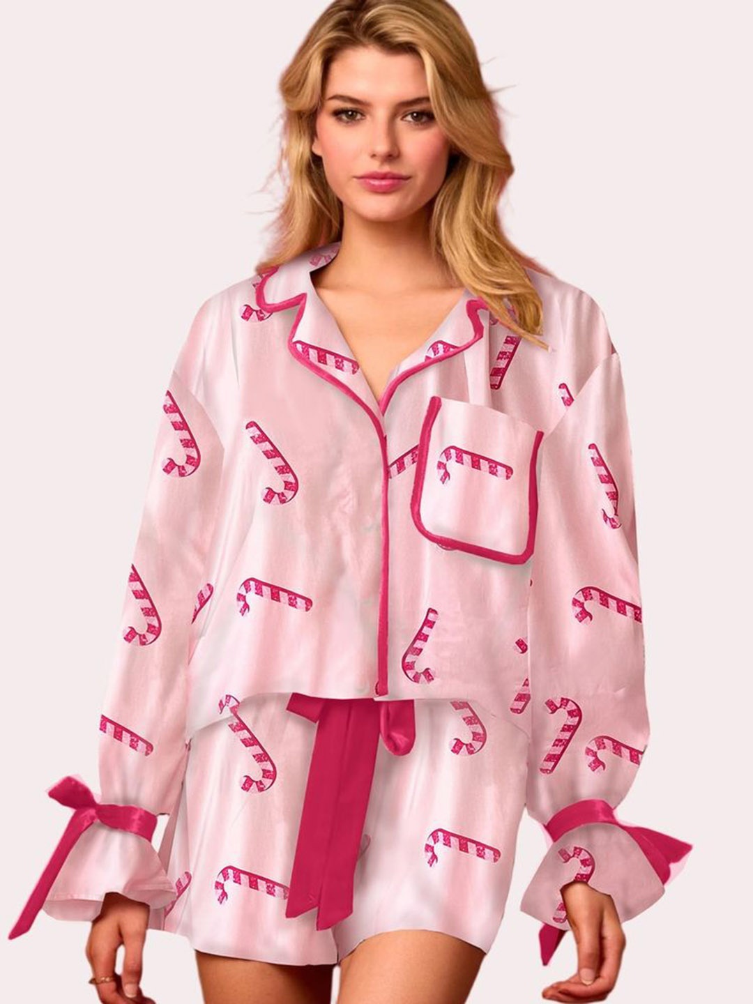 

LULU & SKY Women Shirts & Shorts Night suit, Pink