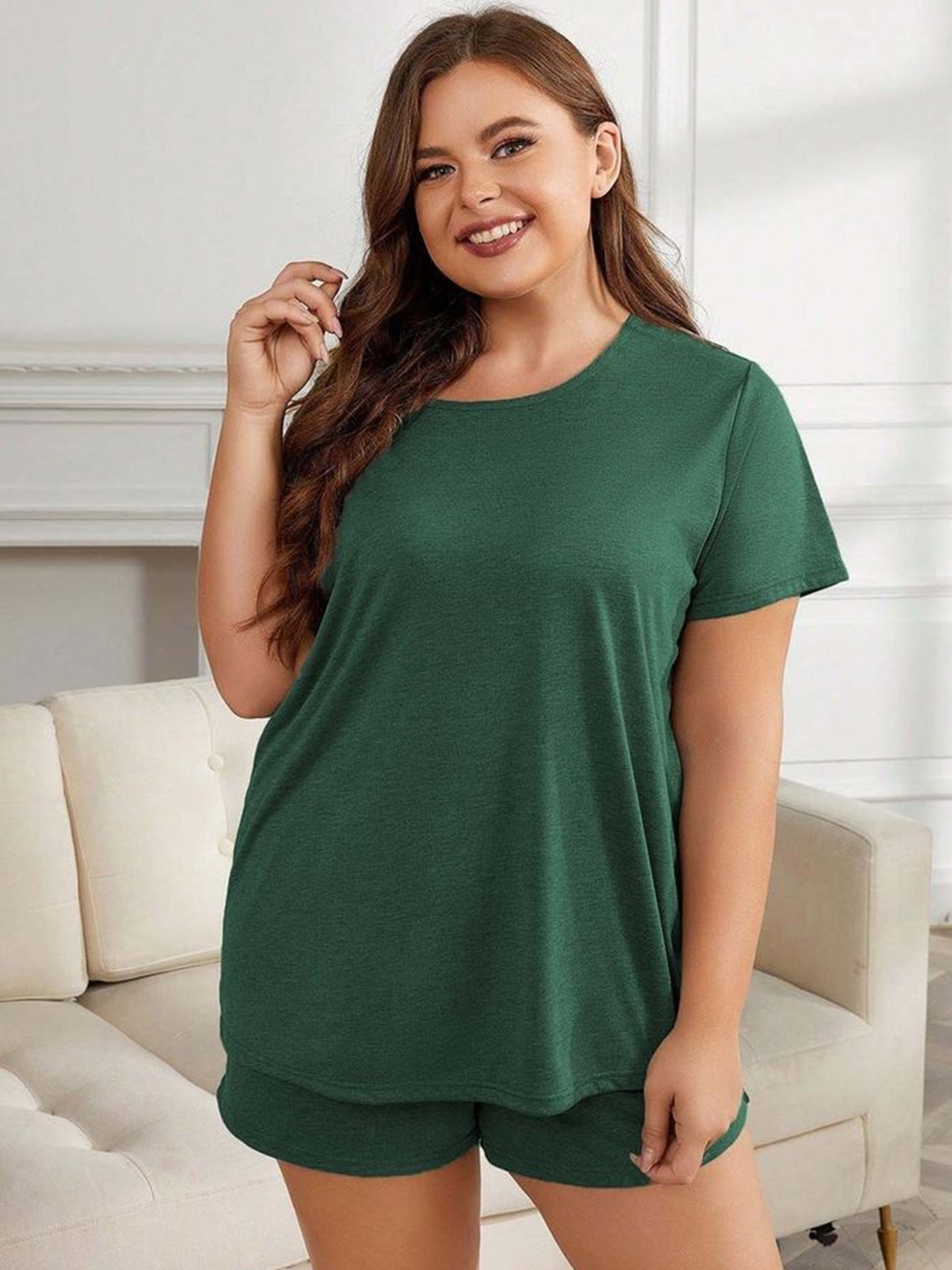 

LULU & SKY Women Plus Size Night suit, Green