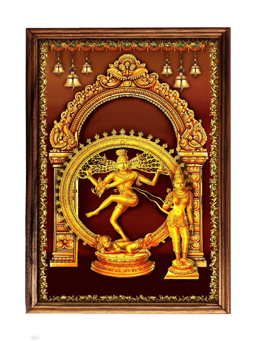 

EMPEROR ART GALLERY Brown Lord Nataraja Laminated Wooden Wall Photo Frame