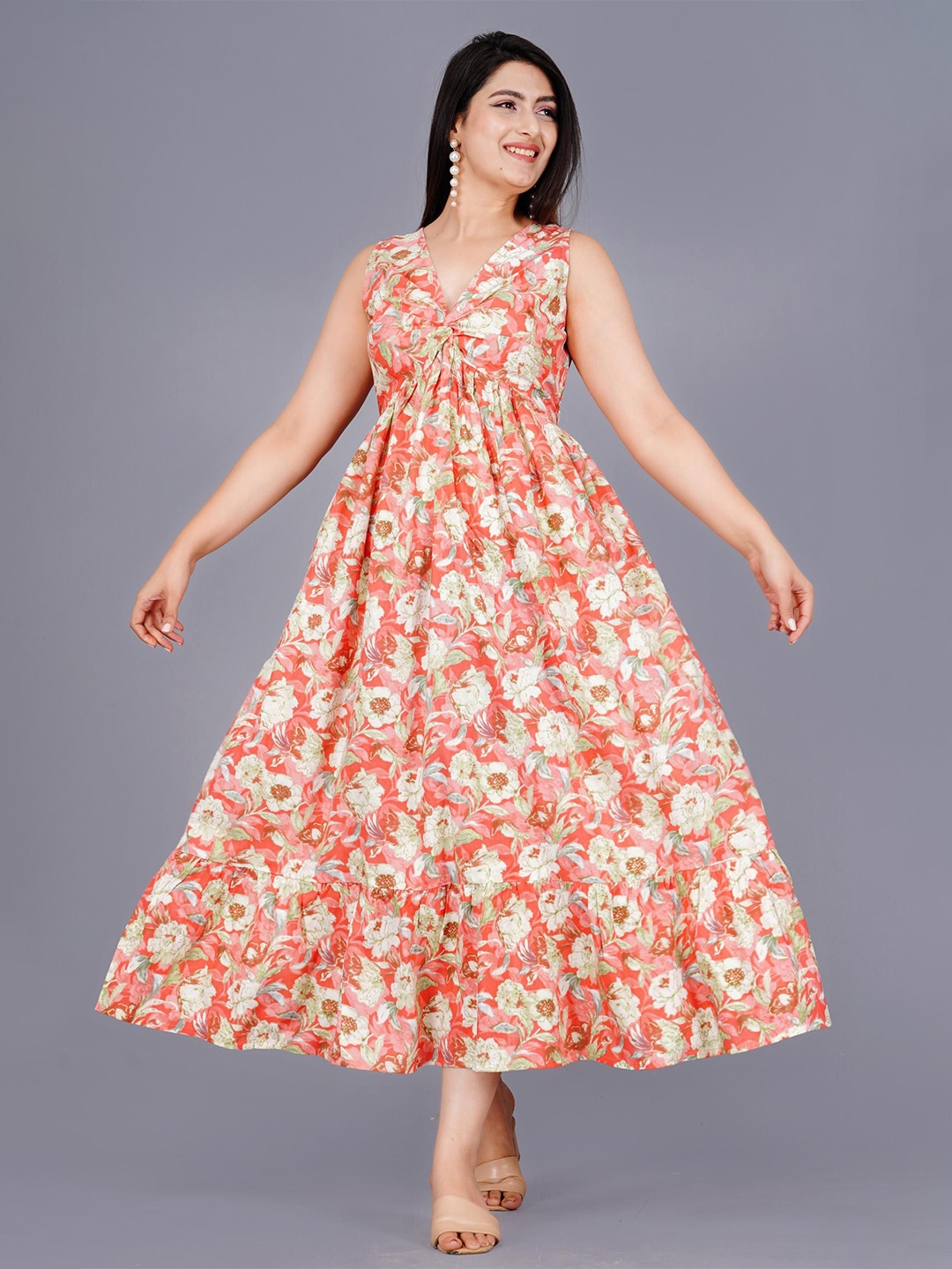 

Mintmarie Women Ethnic Motifs Print Fit & Flare Dress, Pink