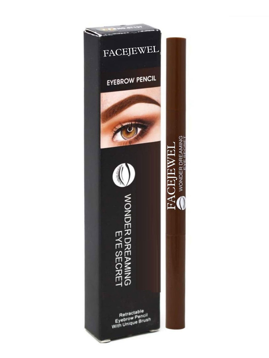 

Facejewel Retractable Eyebrow Pencil With Unique Brush - Brown