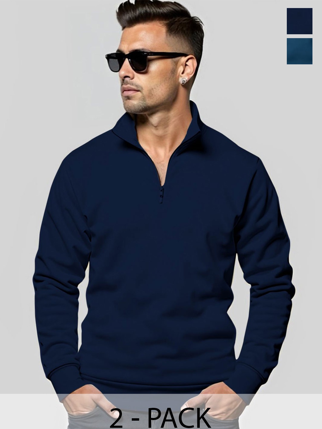 

AUSK Men Pack Of 2 Long Sleeves Sweatshirt, Blue