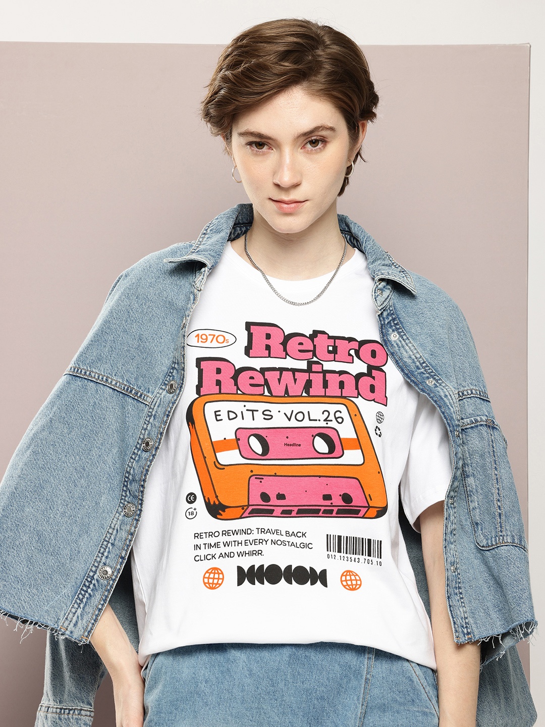 

DILLINGER Graphic Printed Oversized Pure Cotton T-shirt, White