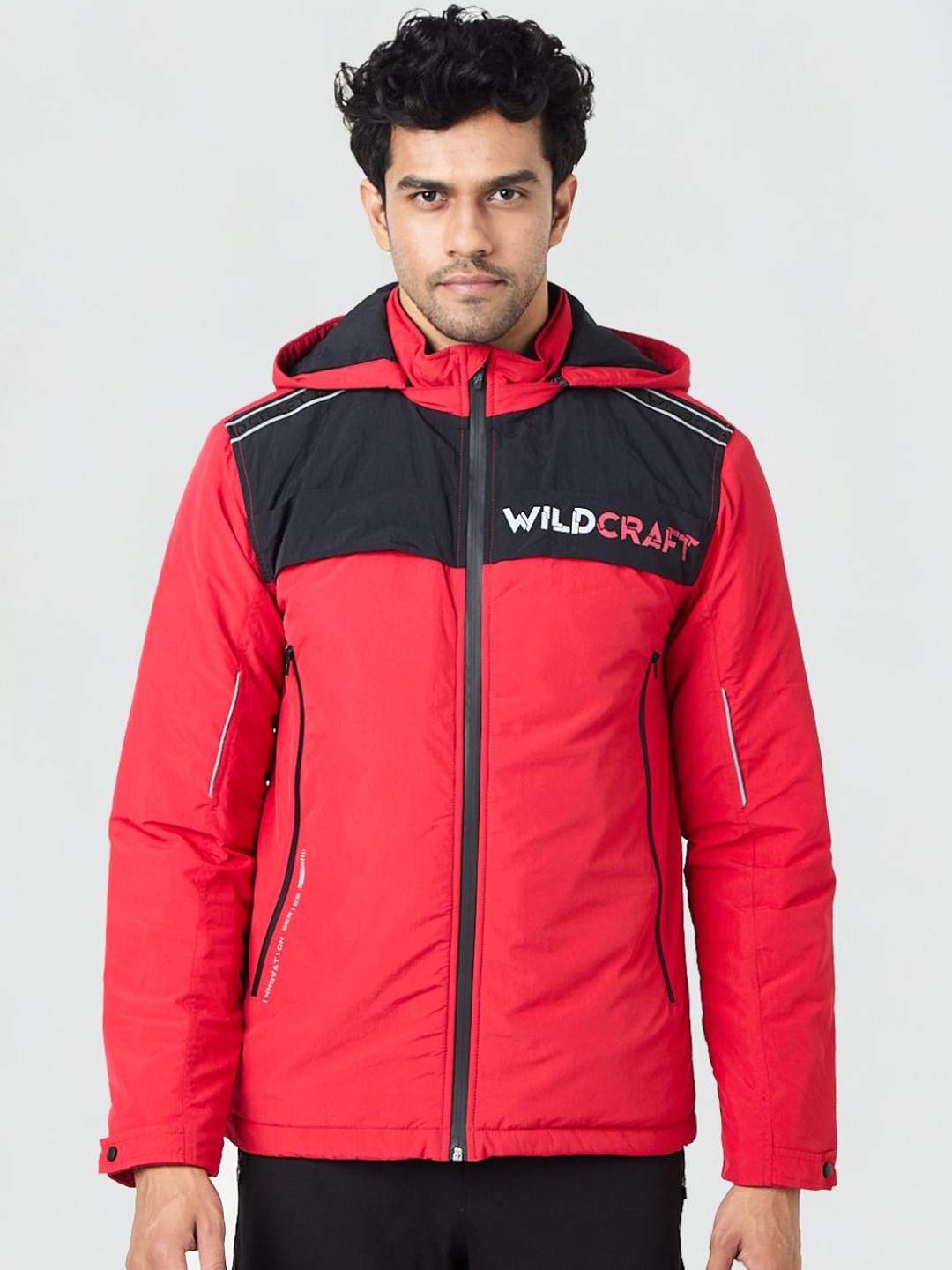 

Wildcraft Men Hooded Colourblocked Casual Padded Lightweight Jacket, Red