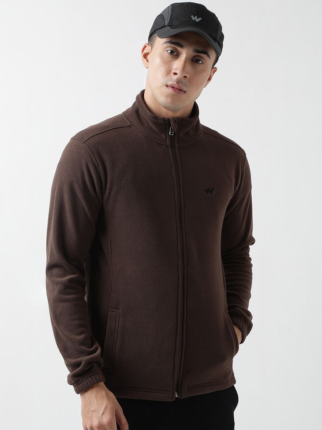 

Wildcraft Men Mock Collar Solid Casual Bomber Lightweight Jacket, Brown