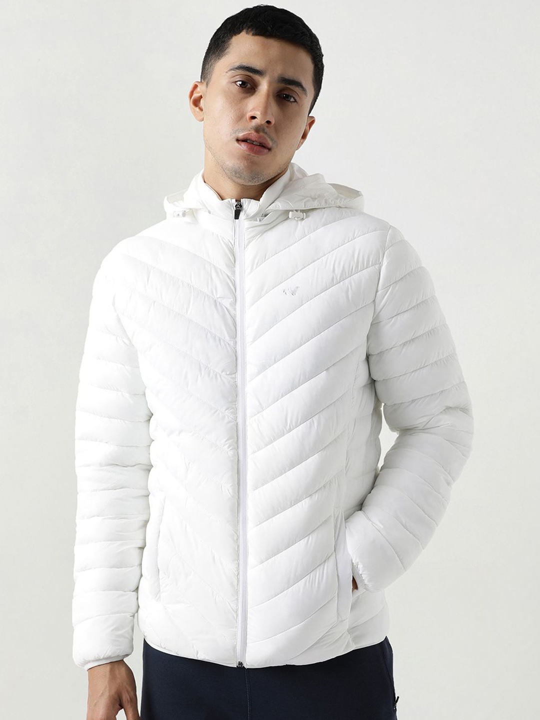 

Wildcraft Men Hooded Solid Casual Puffer Lightweight Jacket, White