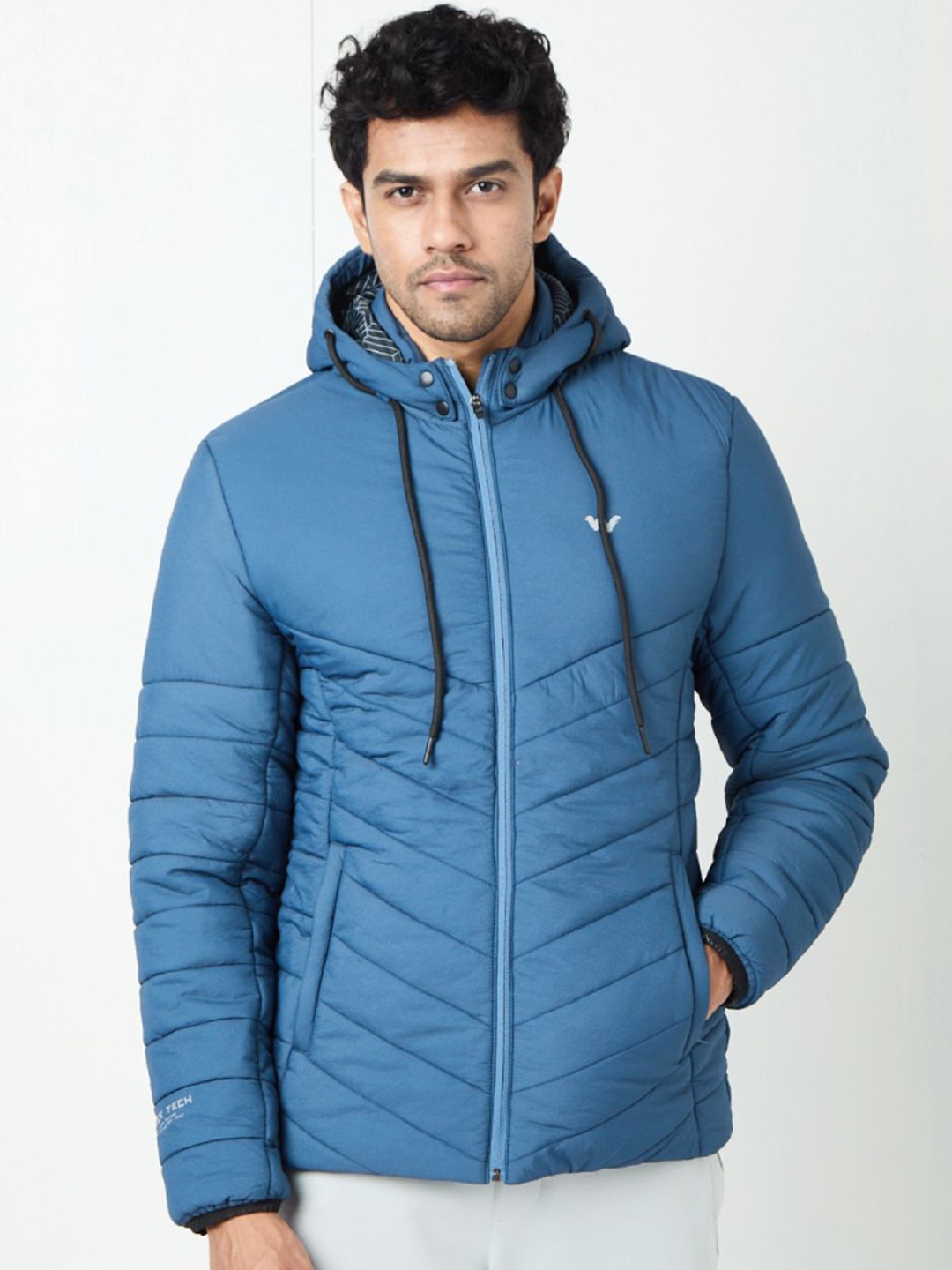 

Wildcraft Men Hooded Solid Casual Puffer Lightweight Jacket, Teal