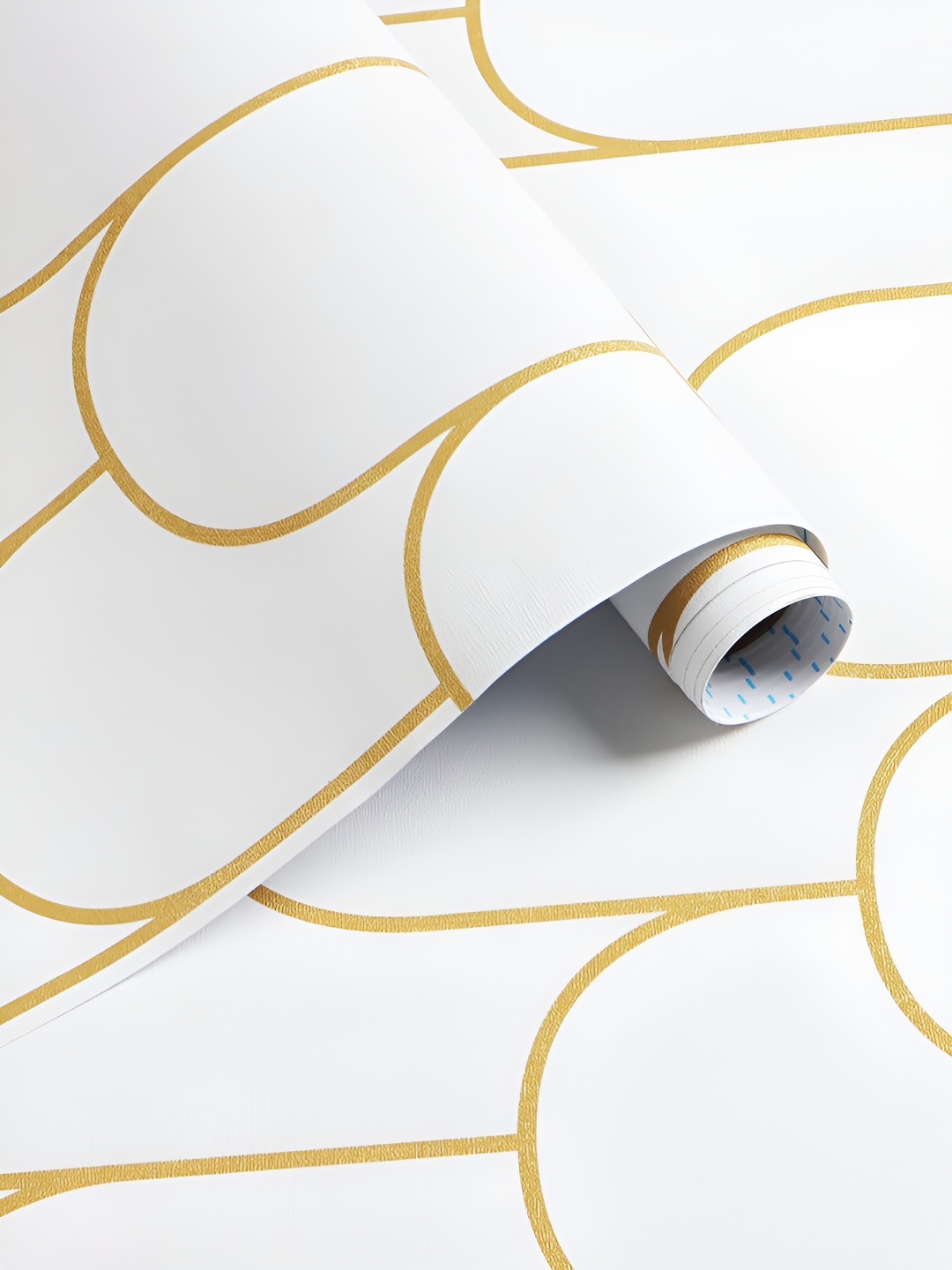 

FOKRIM White & Yellow Geometric Printed Wall Stickers