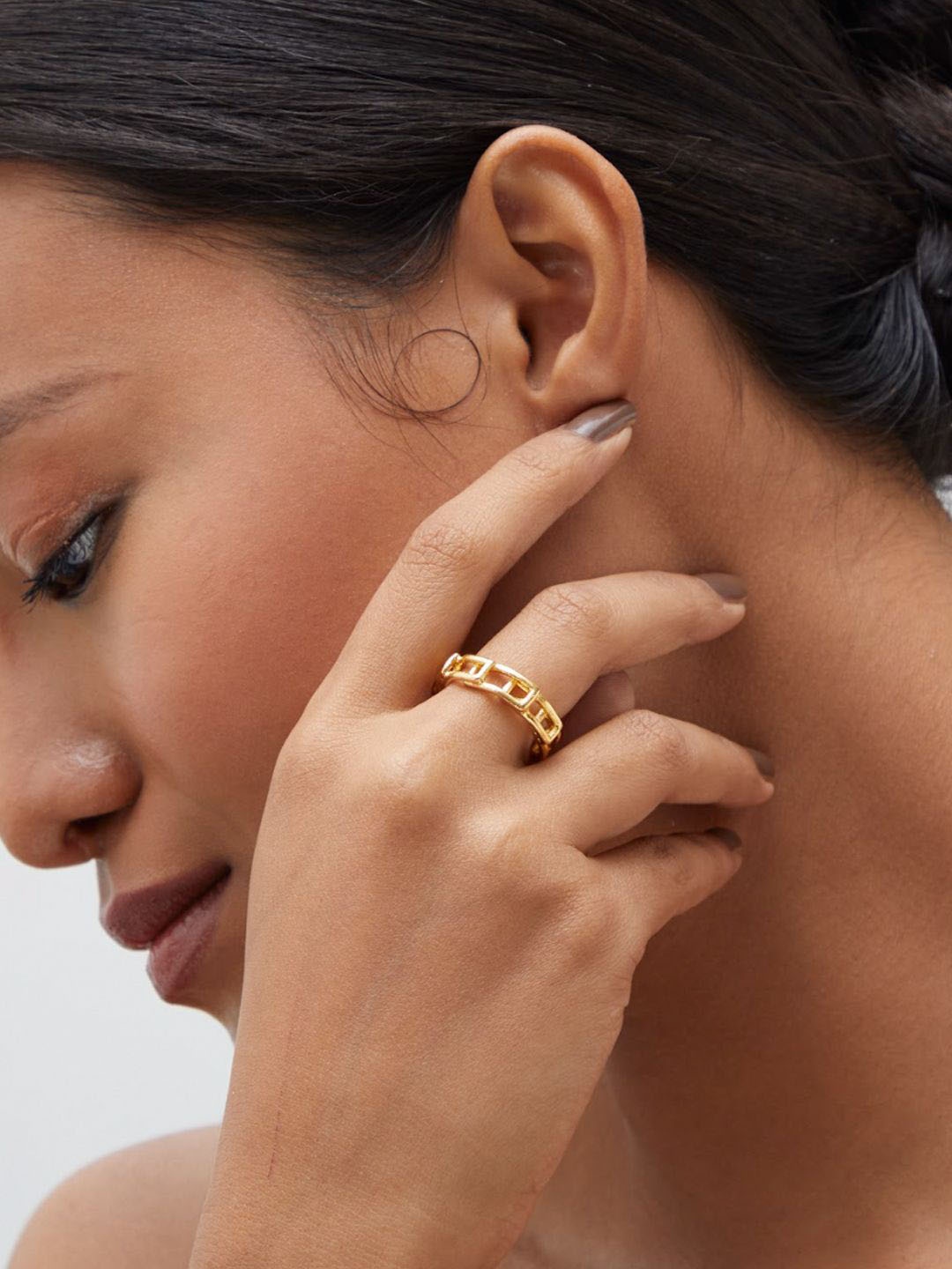 

Ethnic Andaz Gold-Plated Adjustable Finger Ring