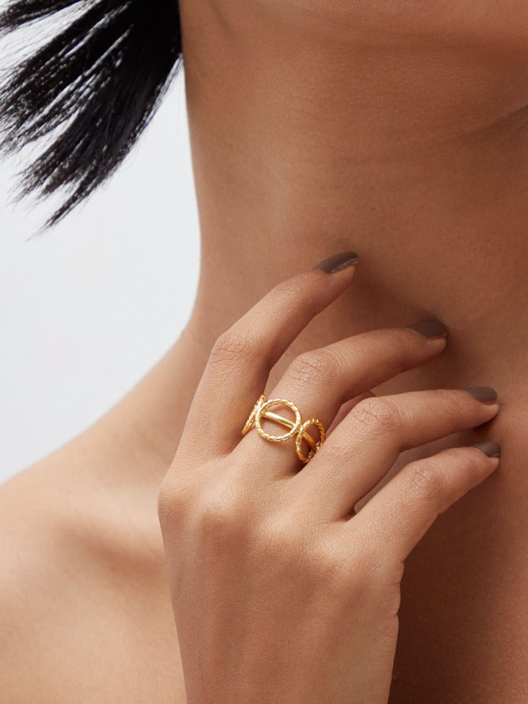 

Ethnic Andaz Gold-Plated Adjustable Finger Ring
