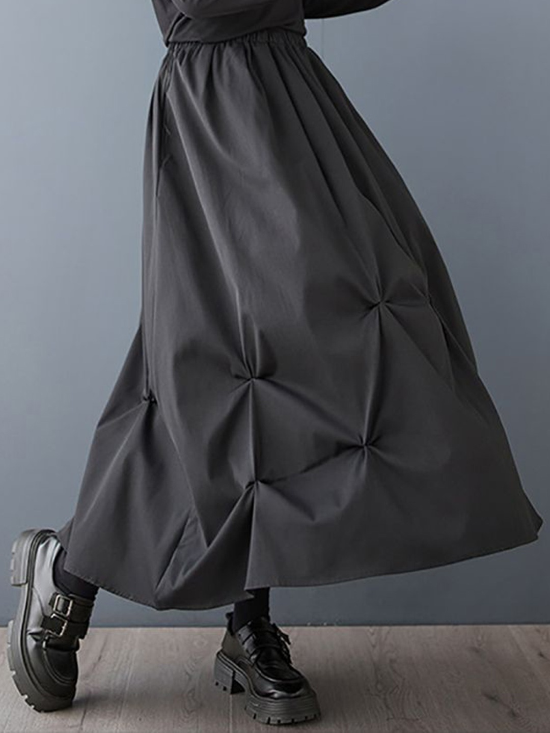 

StyleCast x Revolte Women Pleated Flared Maxi Skirt, Black