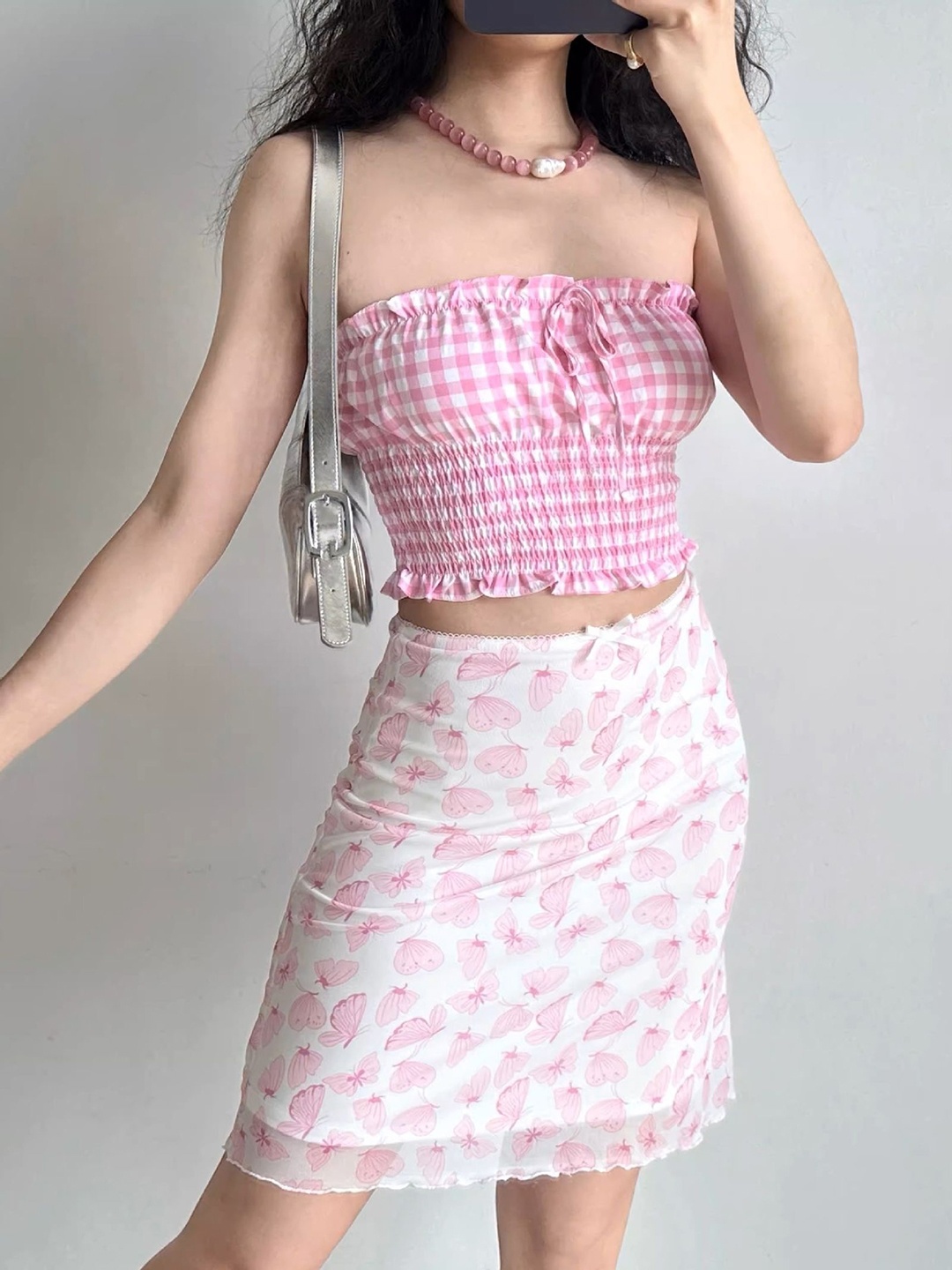 

StyleCast x Revolte Women Printed Pencil Mini Skirt, Pink