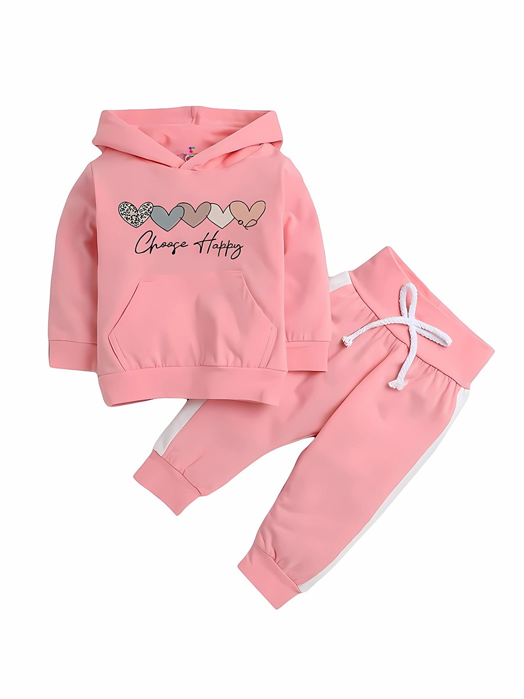 

Porpy Unisex Kids Printed Sweatshirt with Trousers, Pink