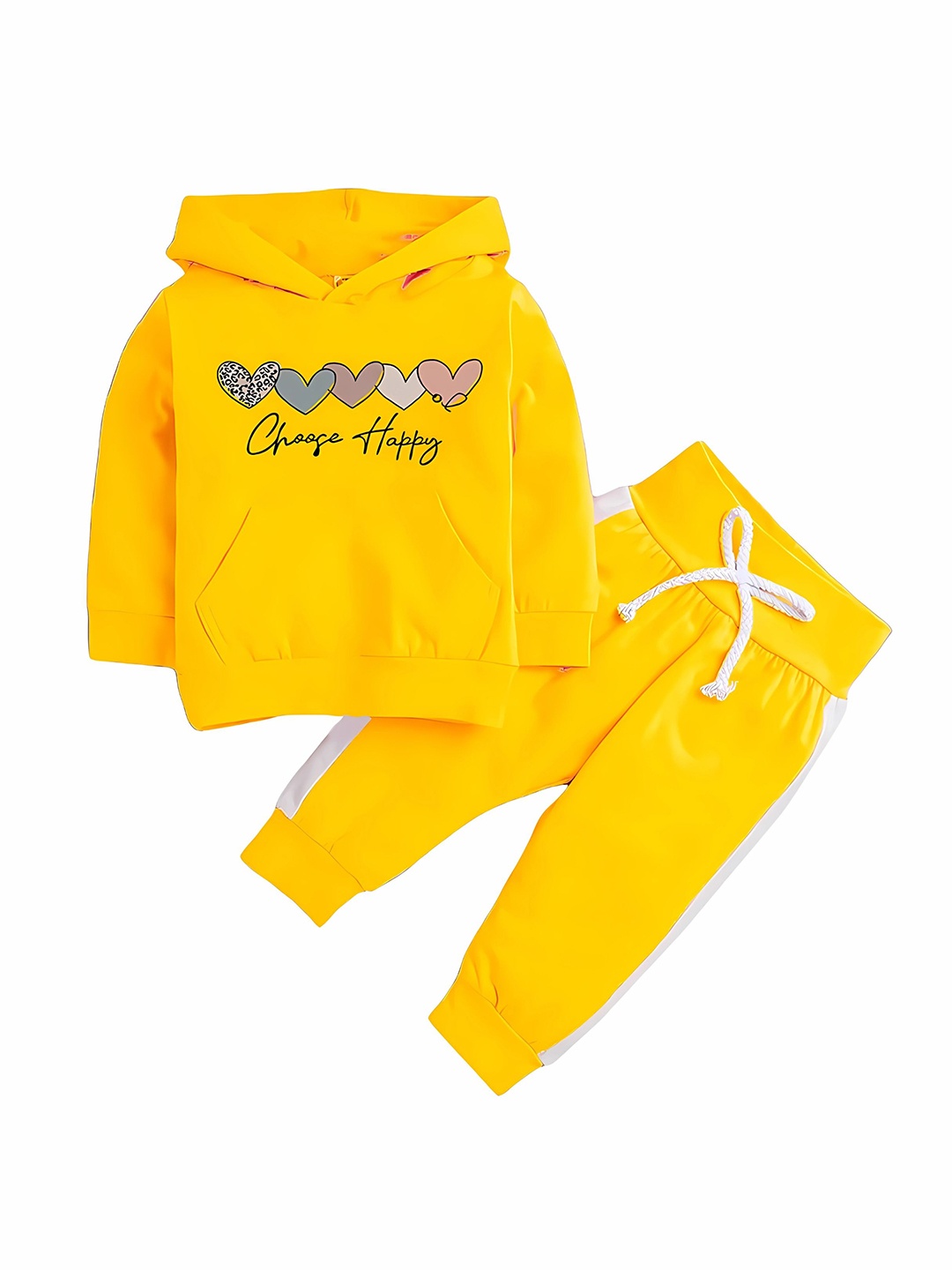 

Porpy Unisex Kids Printed Sweatshirt with Trousers, Yellow