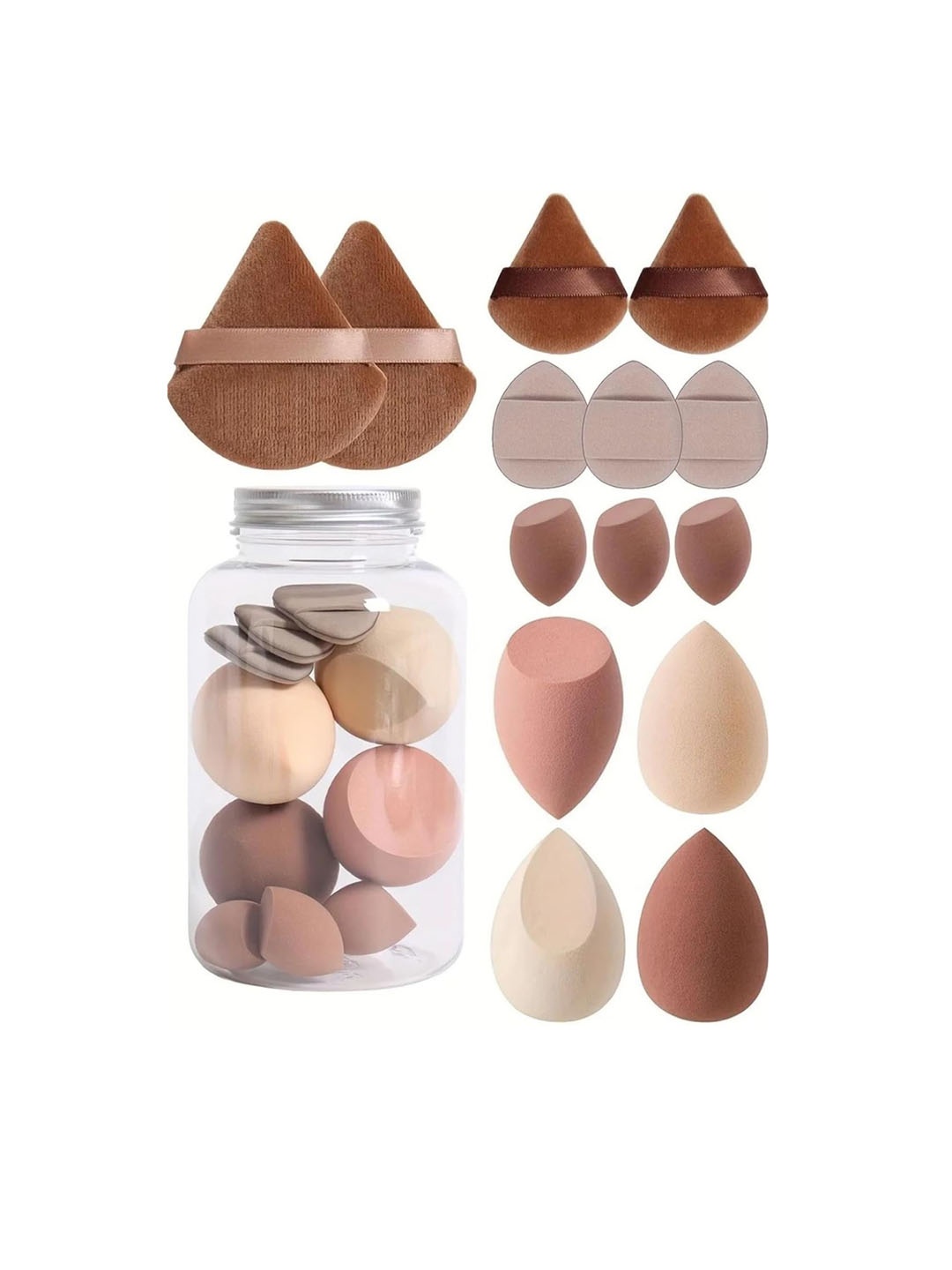 

RANORE Set Of 14 Beauty Sponge-Blender, Brown