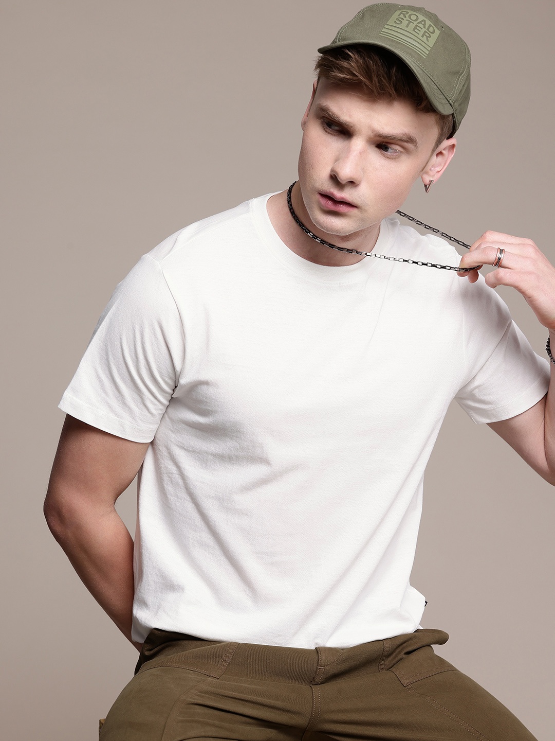 

The Roadster Life Co. Pure Cotton T-shirt, Off white