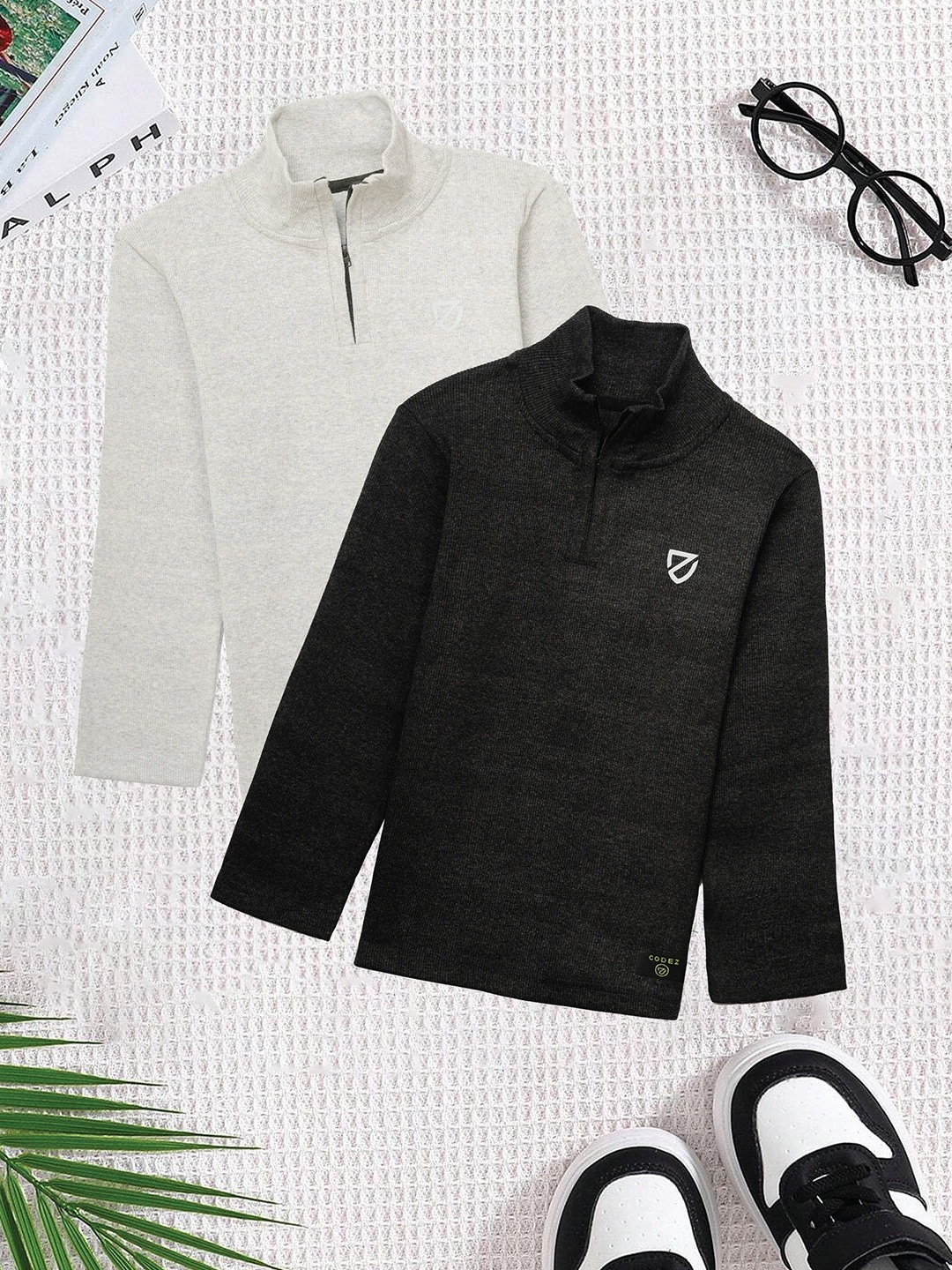 

CODEZ Boys HighNeck SweatShirts, Black