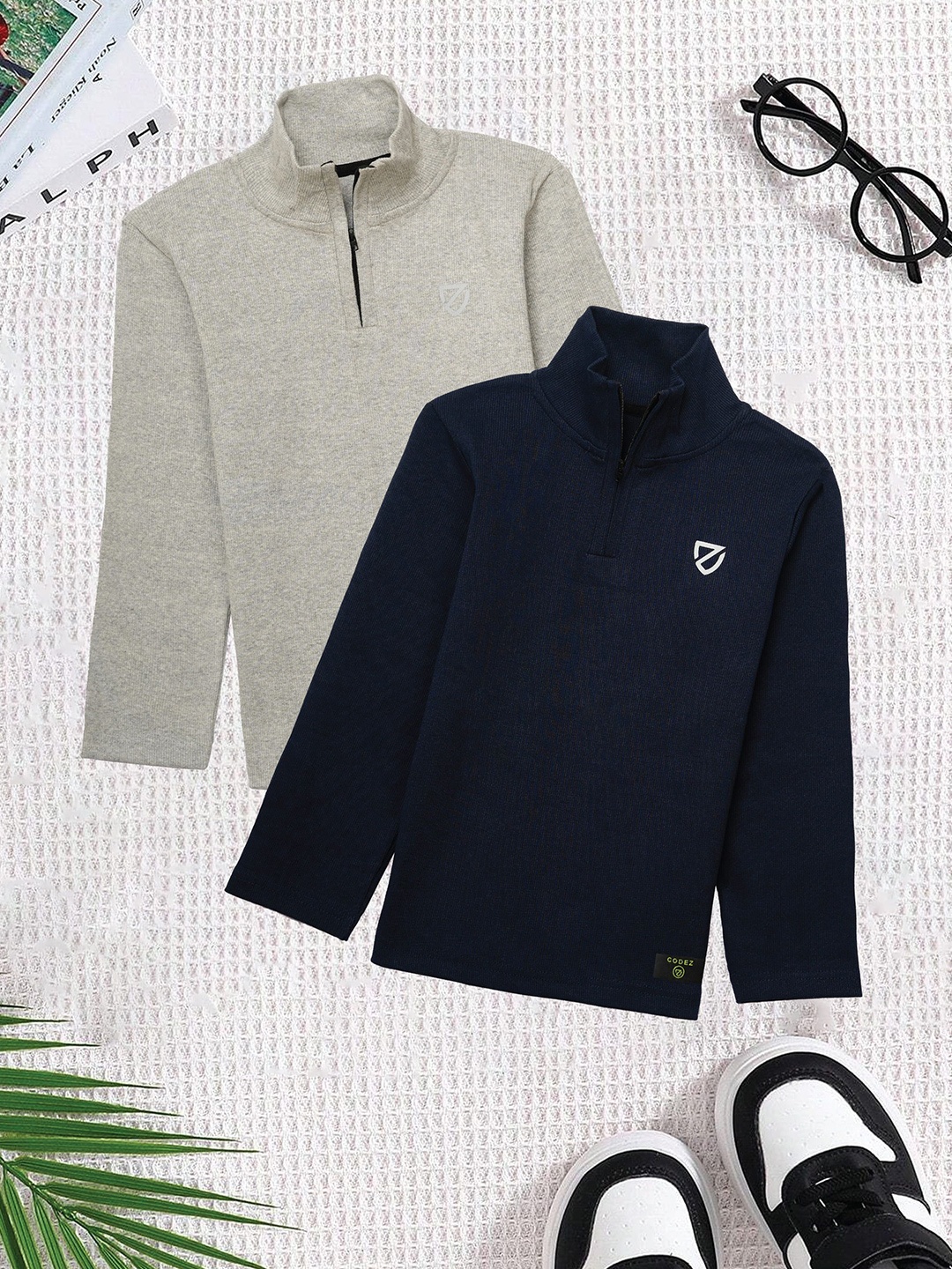 

CODEZ Boys Set 2 High Neck Sweatshirt, Multi