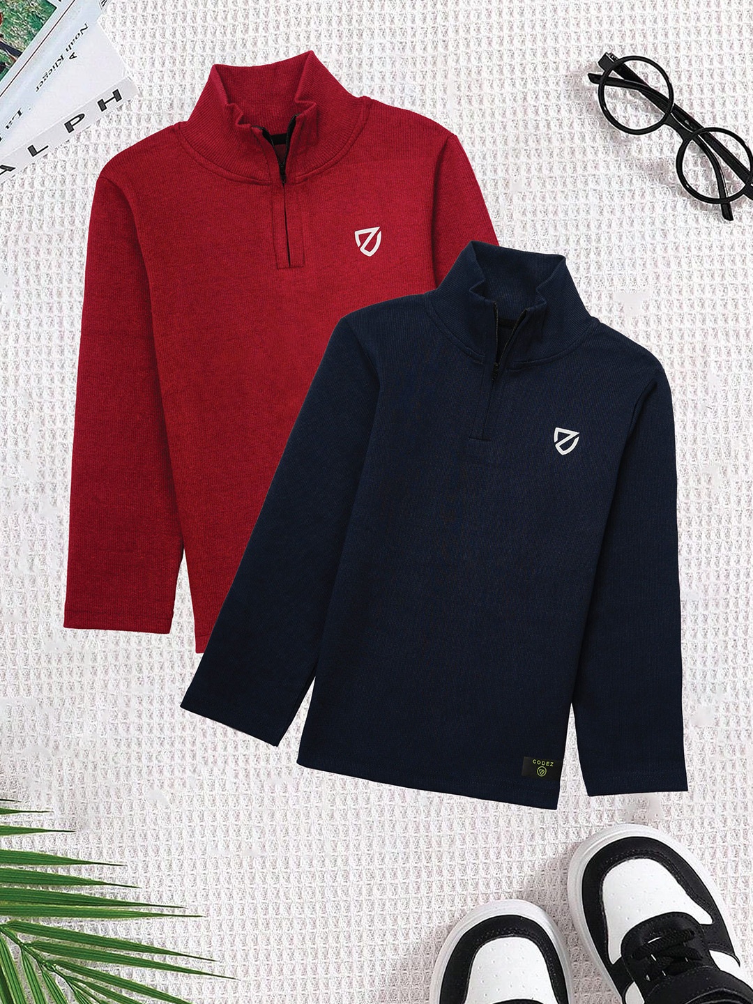

CODEZ Boys Pack Of 2 Sweatshirt, Maroon