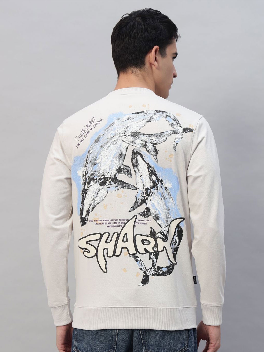 

PROFY Men Printed Sweatshirt, Beige