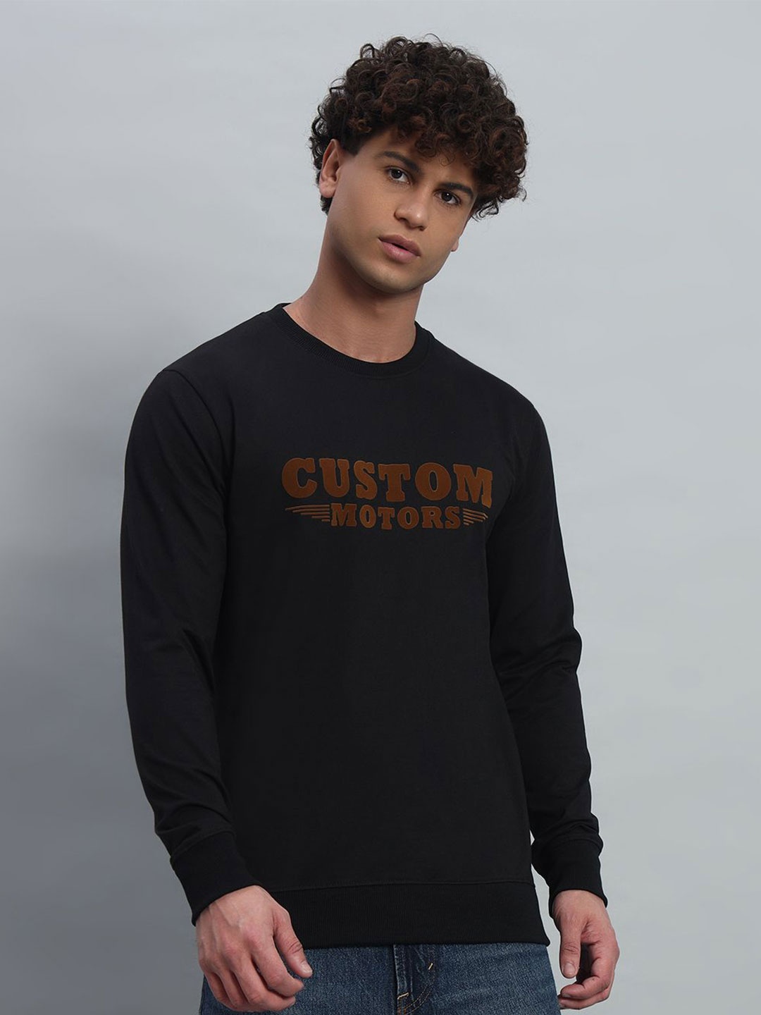 

PROFY Men Printed Sweatshirt, Black