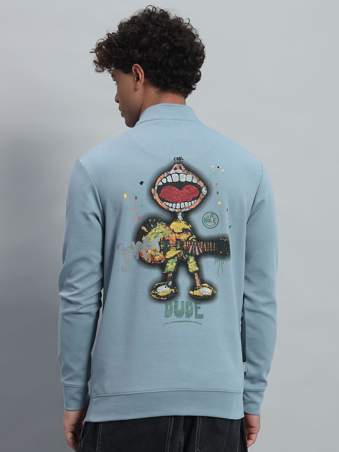 

PROFY Men Printed Sweatshirt, Blue