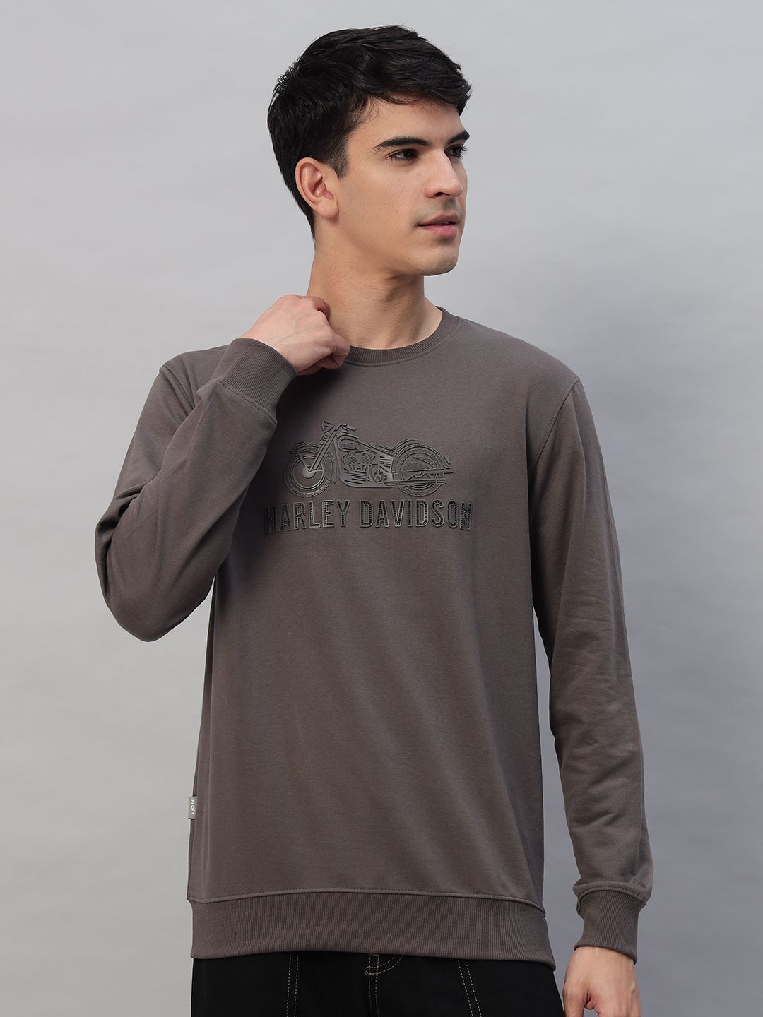 

PROFY Men Printed Sweatshirt, Grey
