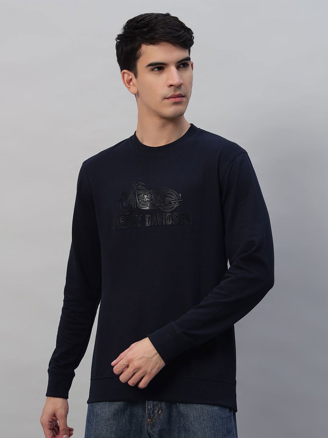

PROFY Men Printed Sweatshirt, Navy blue