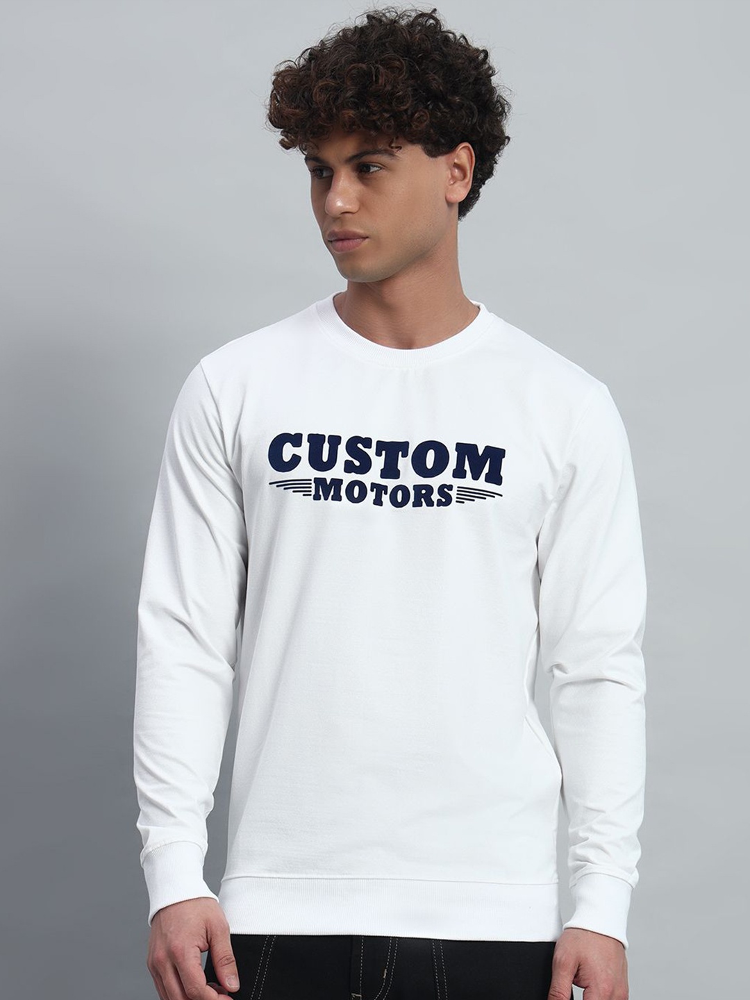 

PROFY Men Printed Sweatshirt, Off white