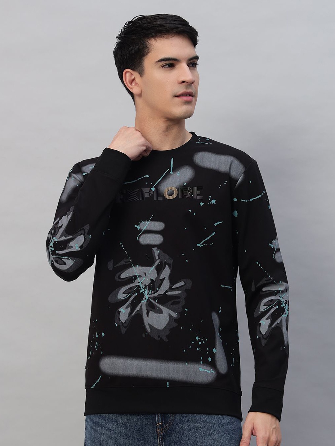 

PROFY Men Printed Sweatshirt, Black