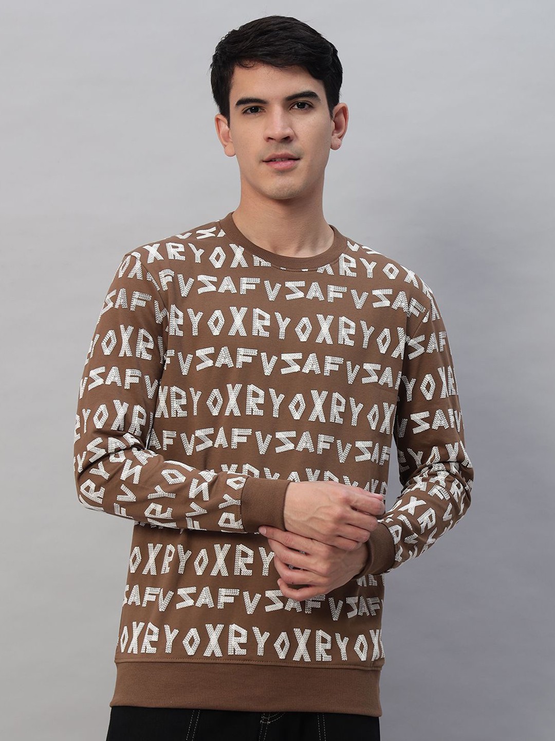 

PROFY Men Printed Sweatshirt, Green