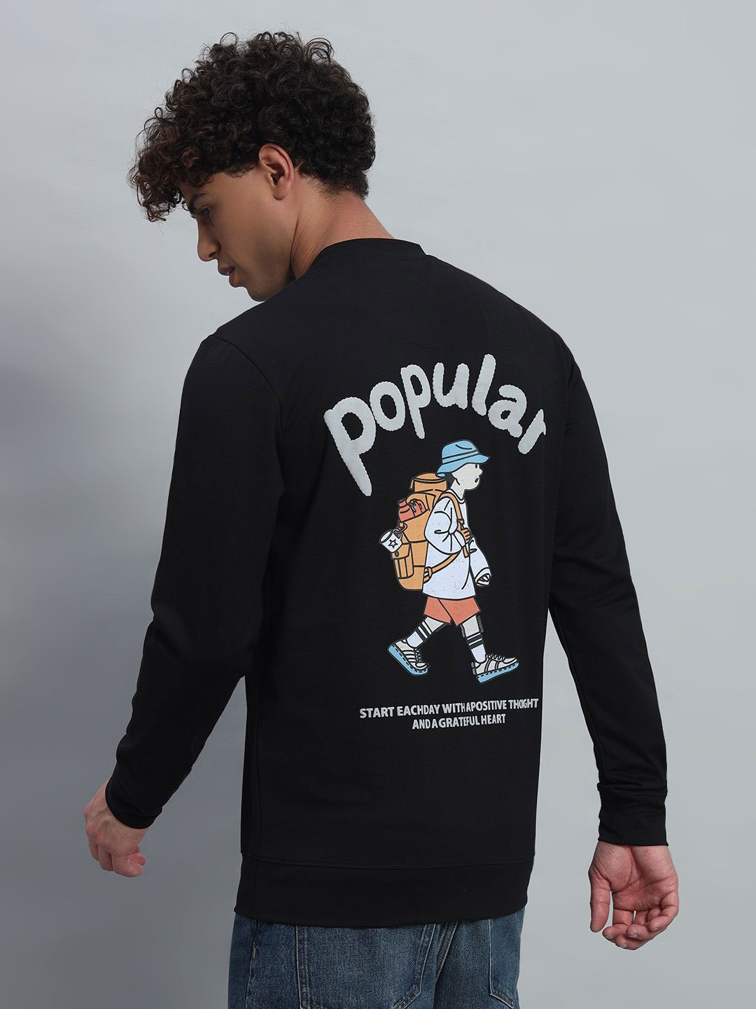 

PROFY Men Printed Sweatshirt, Black