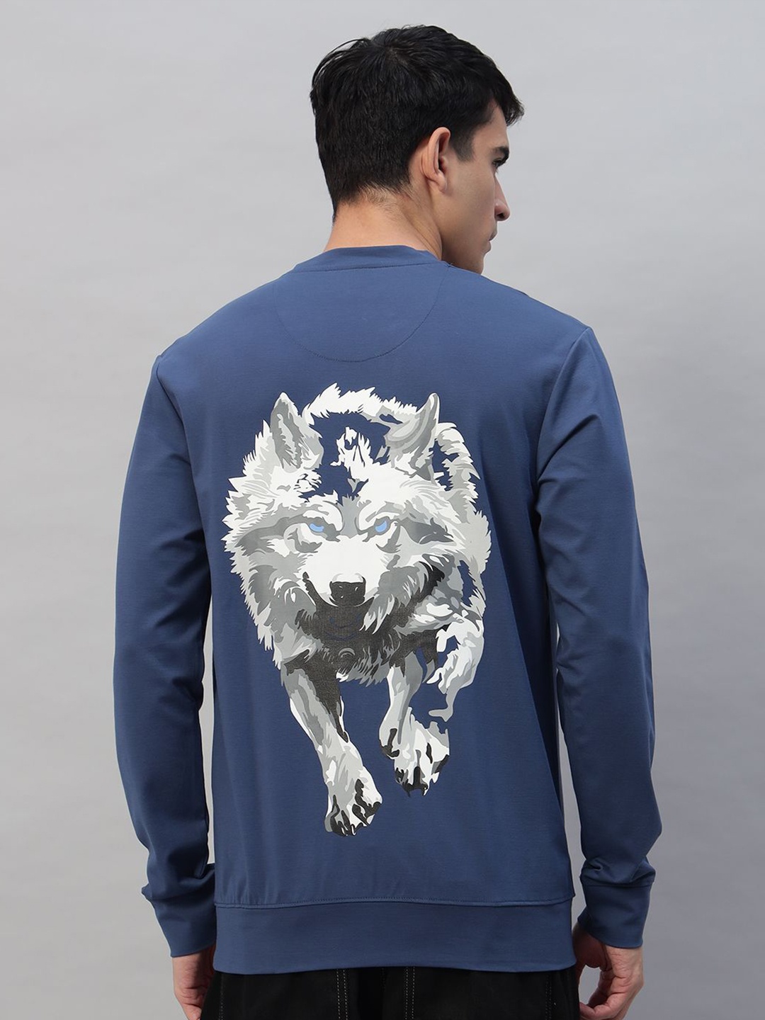 

PROFY Men Printed Sweatshirt, Blue