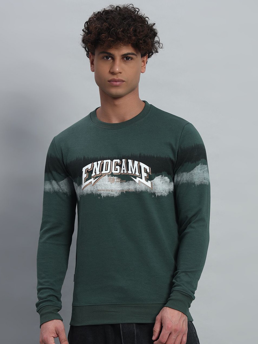 

PROFY Men Printed Sweatshirt, Green