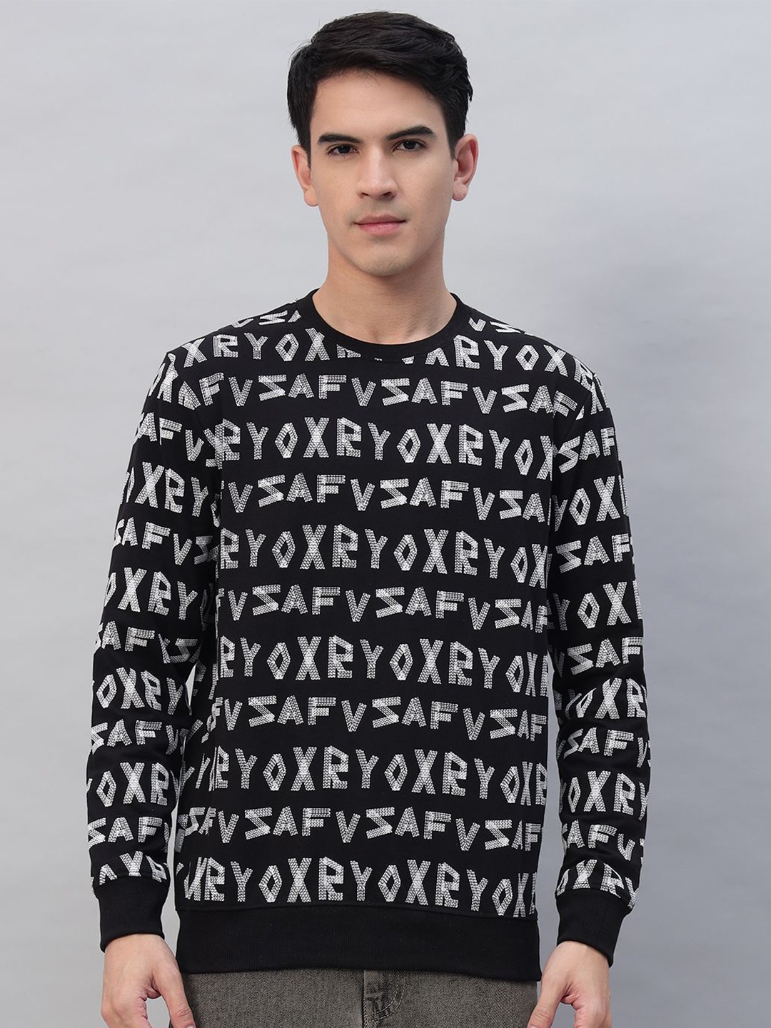 

PROFY Men Printed Sweatshirt, Black