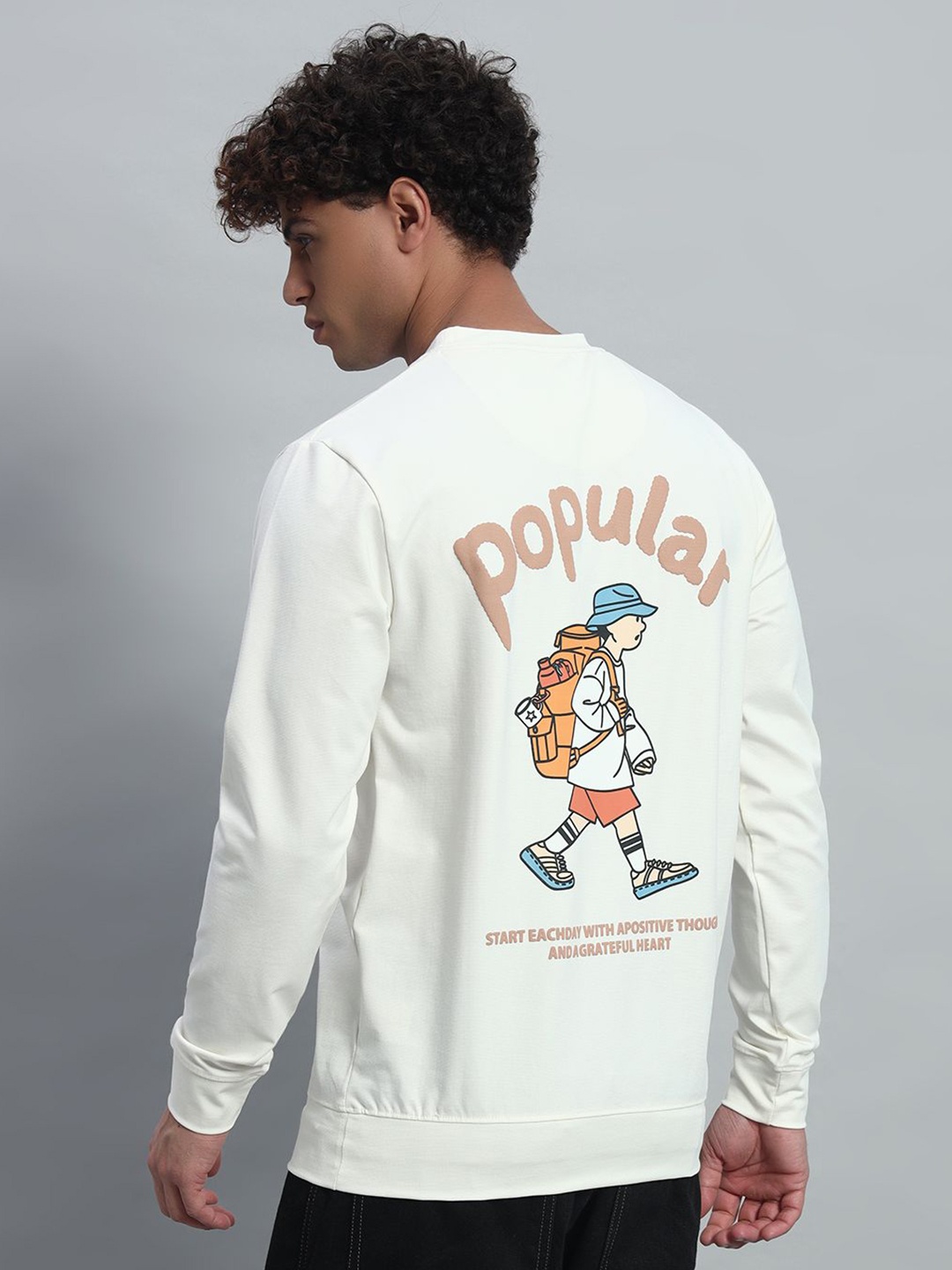 

PROFY Men Printed Sweatshirt, White