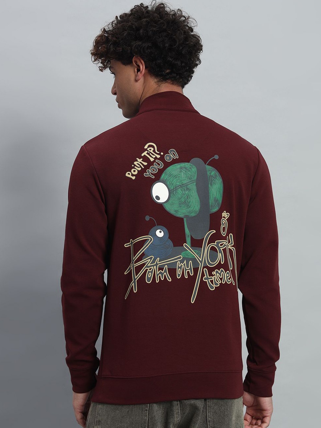 

PROFY Men Printed Sweatshirt, Maroon
