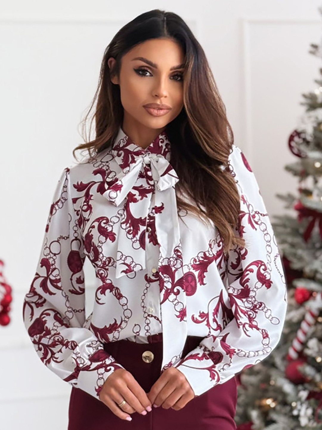 

StyleCast x Revolte Women Opaque Printed Casual Shirt, White