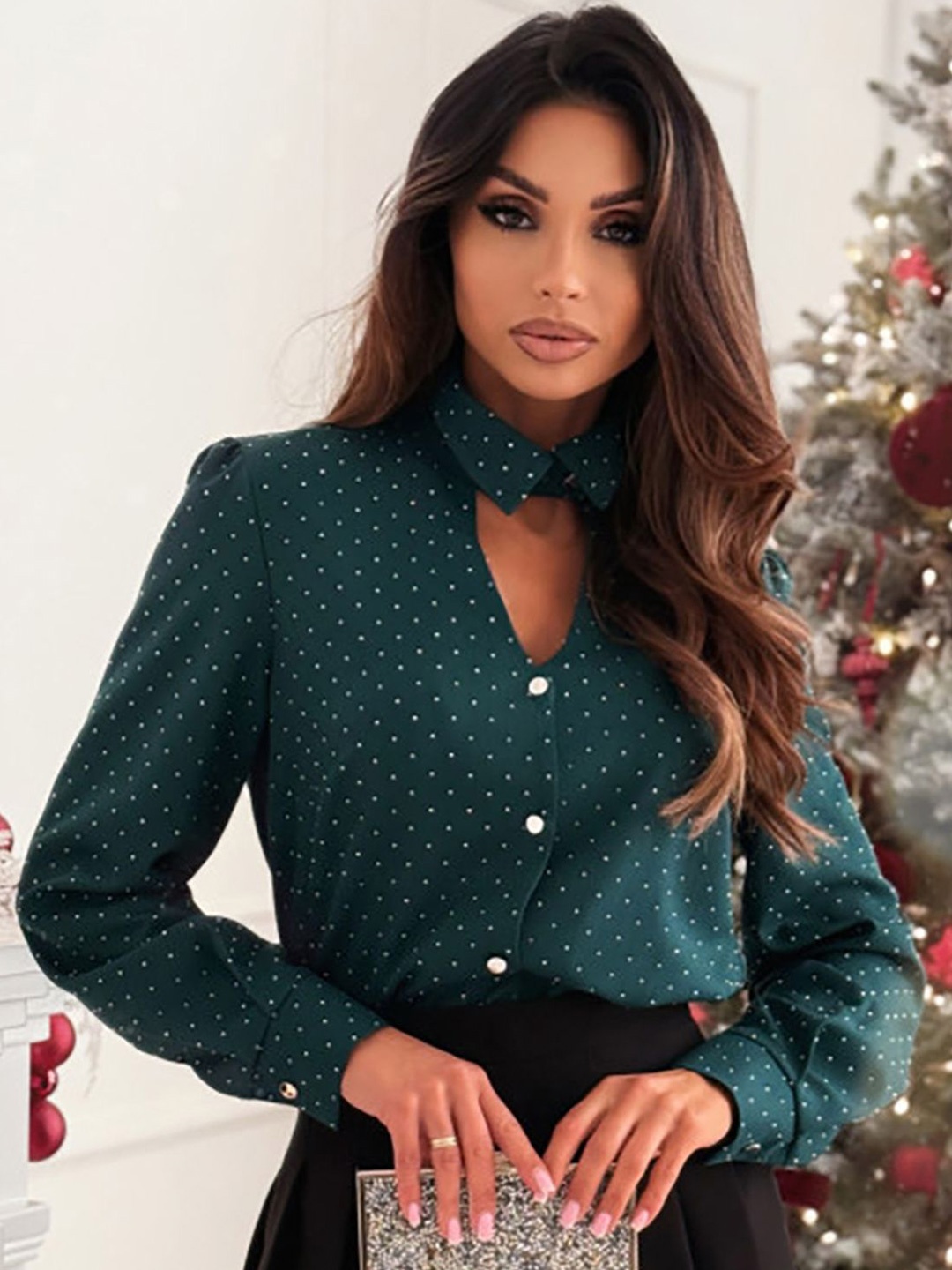 

StyleCast x Revolte Women Opaque Casual Shirt, Green