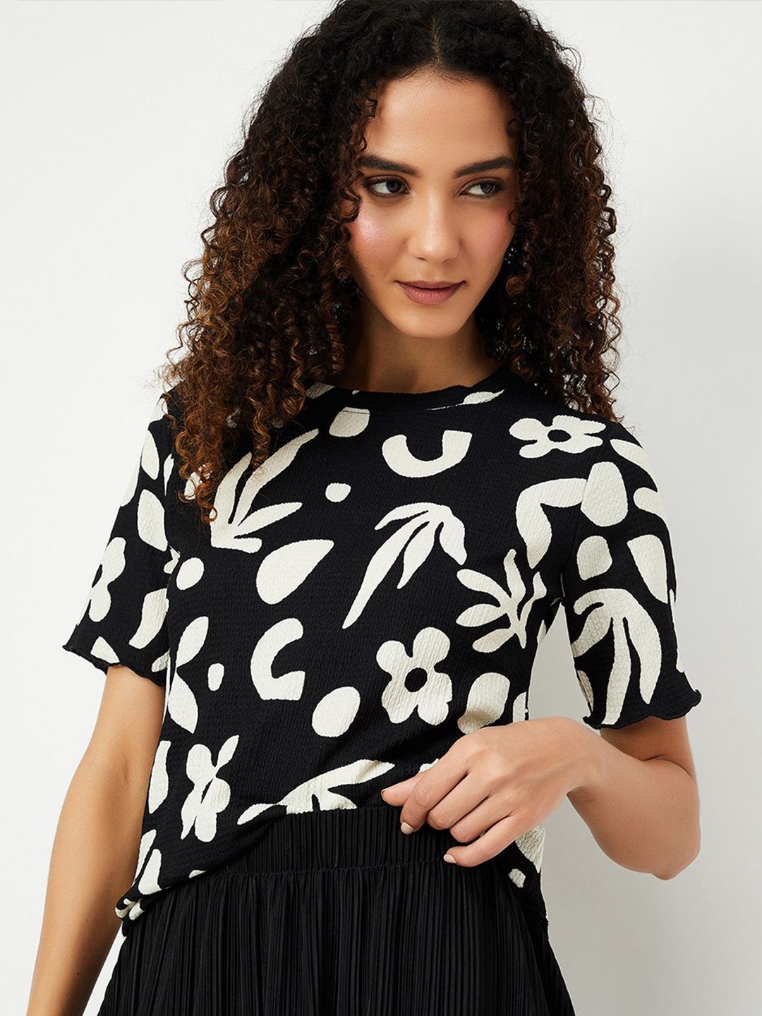 

max Floral Print Top, Black