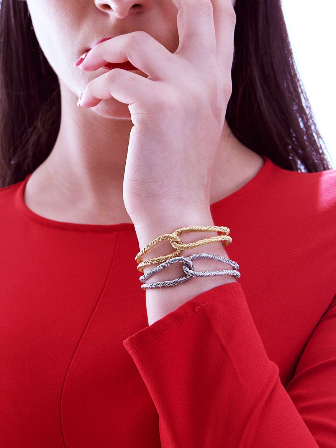 

Ethnic Andaz Women Brass Handcrafted Gold-Plated Cuff Bracelet