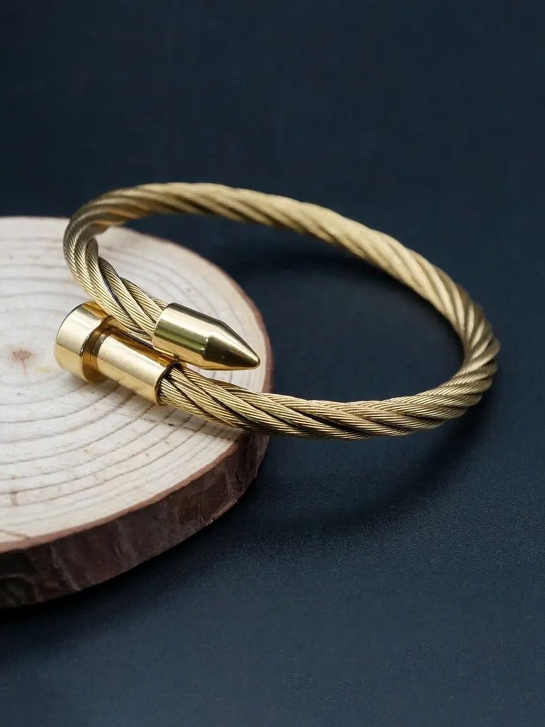 

The Roadster Lifestyle Co Men Gold-Plated Anti Tarnish Kada Bracelet