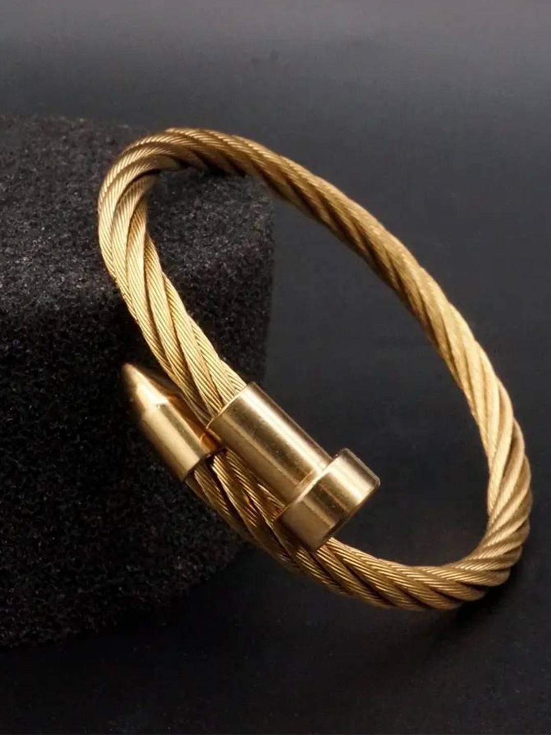 

The Roadster Lifestyle Co Men Gold-Plated Anti Tarnish Kada Bracelet