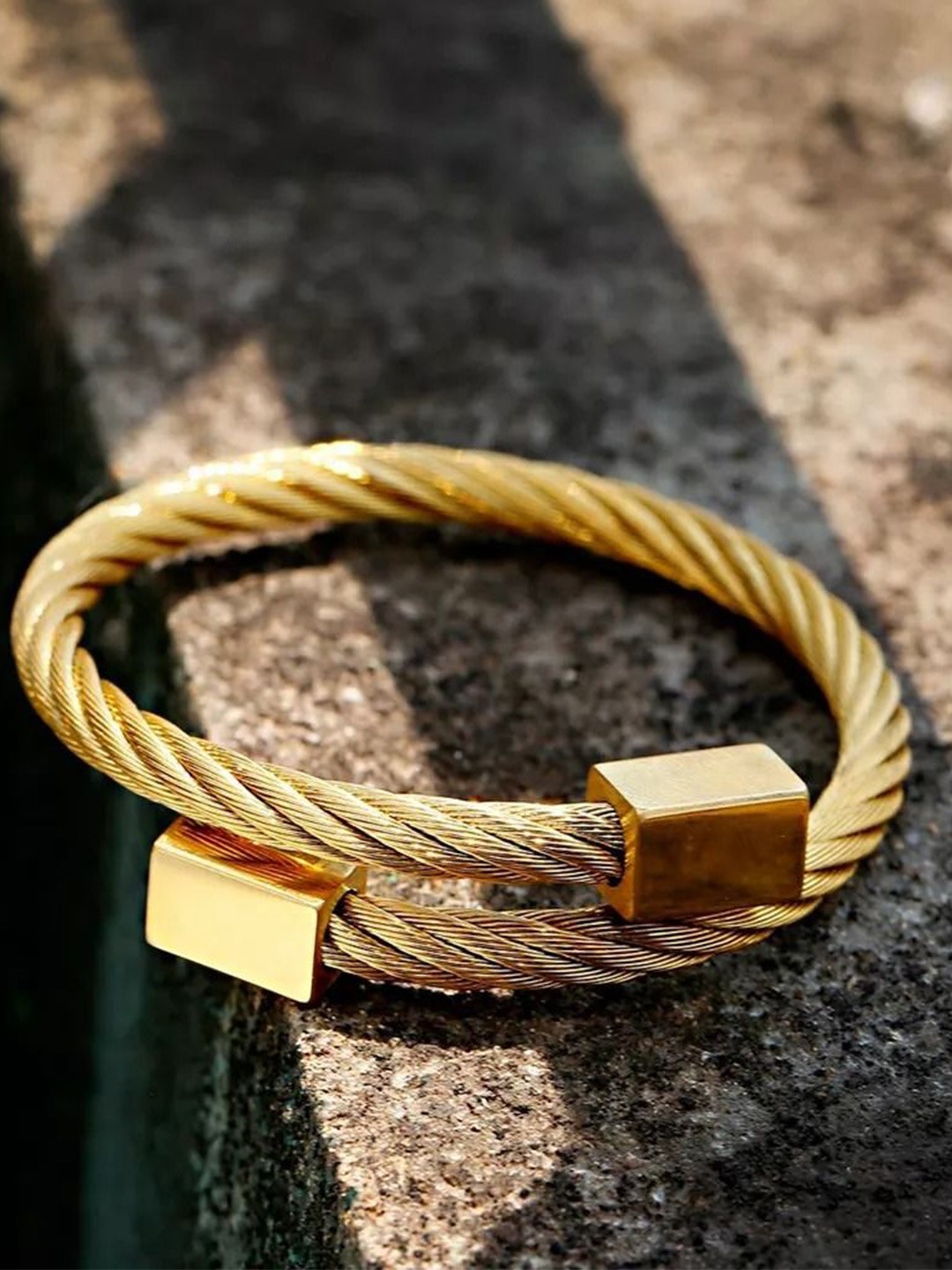 

The Roadster Lifestyle Co Men Gold-Plated Anti Tarnish Kada Bracelet